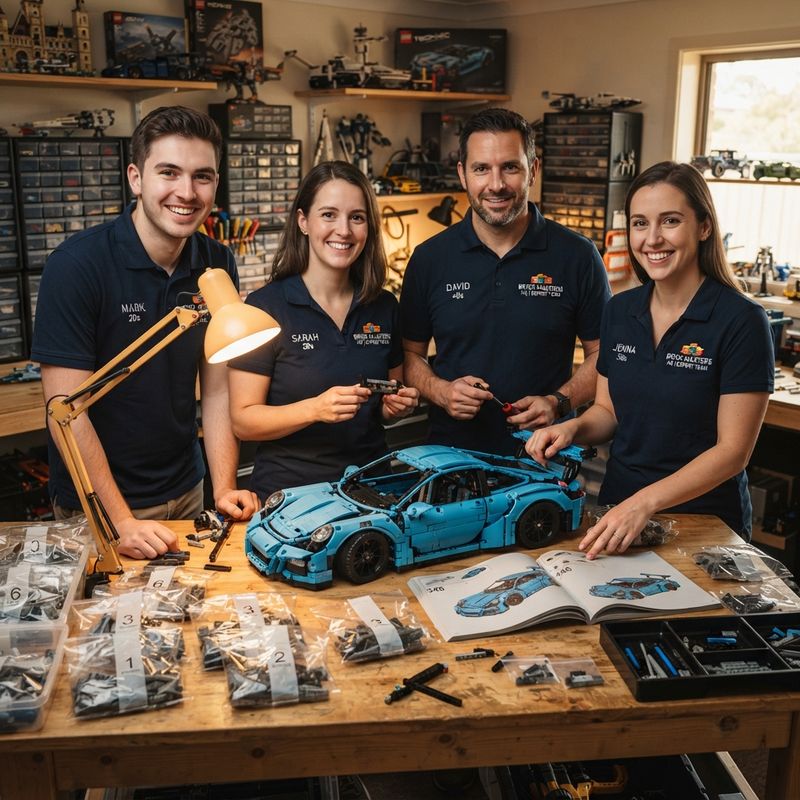 Nifeliz Technic-style building sets on a workbench